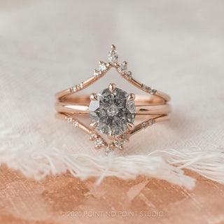 1.83 Carat Salt and Pepper Round Diamond Engagement Ring, Madeline Setting