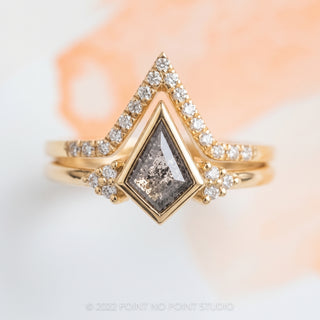 .60 Carat Salt and Pepper Kite Diamond Engagement Ring, Bezel Quinn Setting