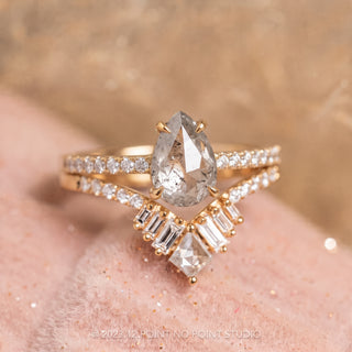 1.27 Carat Salt and Pepper Pear Diamond Engagement Ring, Jules Setting