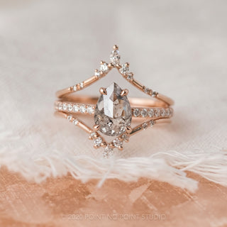 1.27 Carat Salt and Pepper Pear Diamond Engagement Ring, Jules Setting