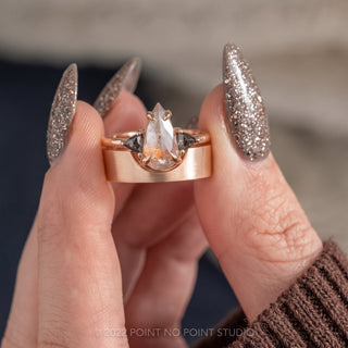 1.23 Carat Orange Salt and Pepper Pear Diamond Engagement Ring, Zoe Setting