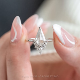 1.92 Carat Fancy White Kite Diamond Engagement Ring, Wren Setting