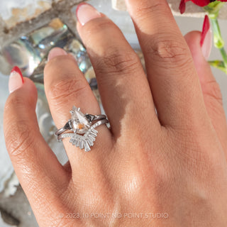 1.23 Carat Orange Salt and Pepper Pear Diamond Engagement Ring, Zoe Setting