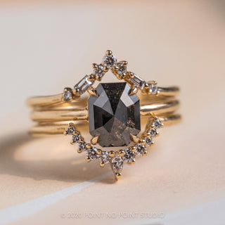2.56 Carat Black Emerald Diamond Engagement Ring, Jane Setting