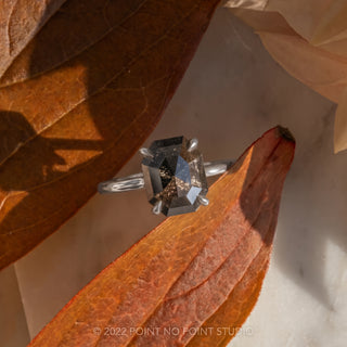 2.56 Carat Black Emerald Diamond Engagement Ring, Jane Setting