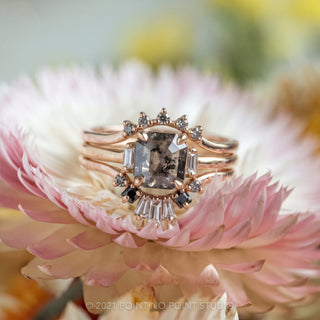 .80 Carat Salt and Pepper Asscher Diamond Engagement Ring, Zoe Setting
