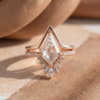 1.81 Carat Icy White Kite Diamond Engagement Ring, Wren Setting, 14K Rose Gold