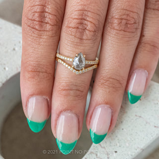 1.27 Carat Salt and Pepper Pear Diamond Engagement Ring, Jules Setting