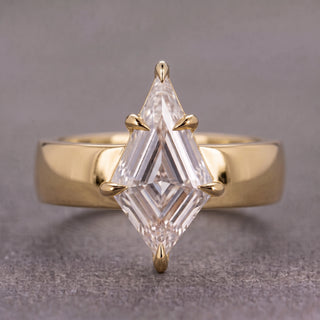 Step Cut Kite Lab Diamond Engagement Ring, Basket Jane Setting