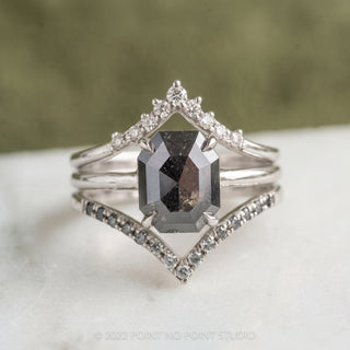 2.56 Carat Black Emerald Diamond Engagement Ring, Jane Setting