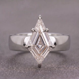Step Cut Kite Lab Diamond Engagement Ring, Basket Jane Setting