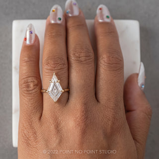 Step Cut Kite Lab Diamond Engagement Ring, Lark Setting