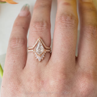 1.81 Carat Icy White Kite Diamond Engagement Ring, Wren Setting, 14K Rose Gold