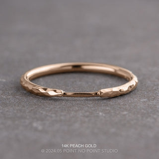 Harper Wedding Ring Cuff, Round Hammered Band