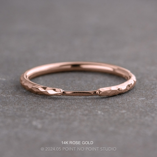 Harper Wedding Ring Cuff, Round Hammered Band