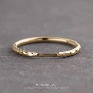 Harper Wedding Ring Cuff, Round Hammered Band