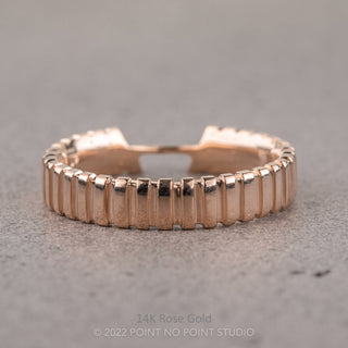 Notched Wedding Ring Cuff, 4mm Polished