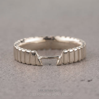 Notched Wedding Ring Cuff, 4mm Polished