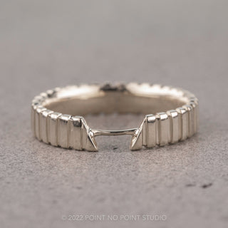 4mm Notched Harper Cuff Wedding Ring, Platinum