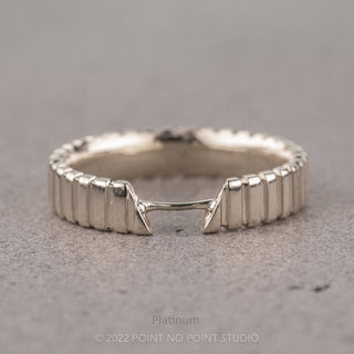 Notched Wedding Ring Cuff, 4mm Polished