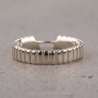 Notched Wedding Ring Cuff, 4mm Polished