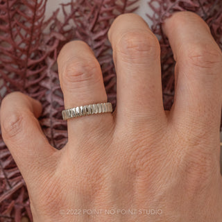 4mm Notched Harper Cuff Wedding Ring, Platinum