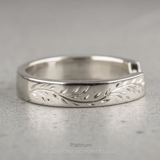 Holly Wedding Ring Cuff, Engraved 4mm
