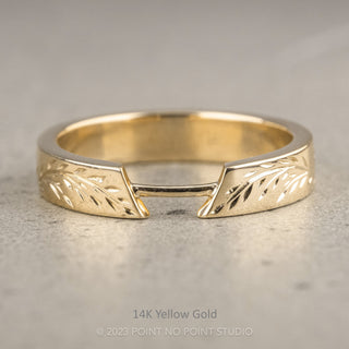 Holly Wedding Ring Cuff, Engraved 4mm
