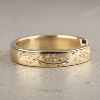 Holly Wedding Ring Cuff, Engraved 4mm