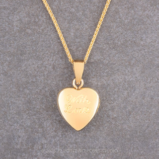 14k Yellow Gold Engraved Heart Locket