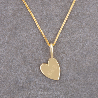 14k Yellow Gold Engraved Sideways Heart Charm