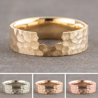 Ellipse Wedding Ring, 6mm Hammered Matte women's wedding band, Point No Point Studio. Eco-friendly, Recycled Metals, Conflict Free.