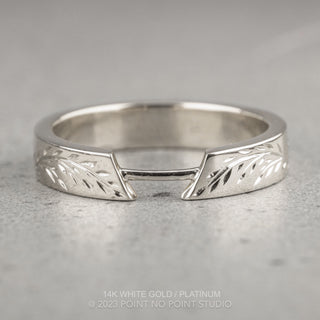 Holly Wedding Ring Cuff, Engraved 4mm
