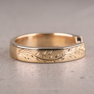 Holly Wedding Ring Cuff, Engraved 4mm