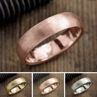 6mm Mens Wedding Band, Half Round Matte