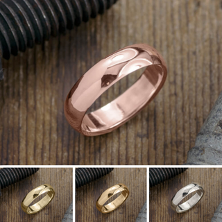6mm Comfort Fit Mens Wedding Band, Half Round Polished