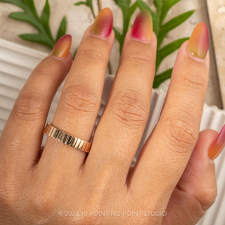 4mm Comfort Fit Notched Wedding Ring, 14k Peach Gold