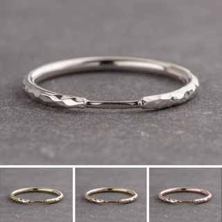 Harper Wedding Ring Cuff, Round Hammered Band