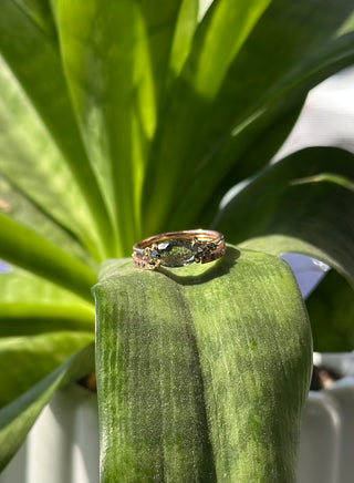 Vintage Vienna Wedding Ring Cuff, 6 Black and Grey Diamond women's wedding band, Point No Point Studio. Eco-friendly, Recycled Metals, Conflict Free.