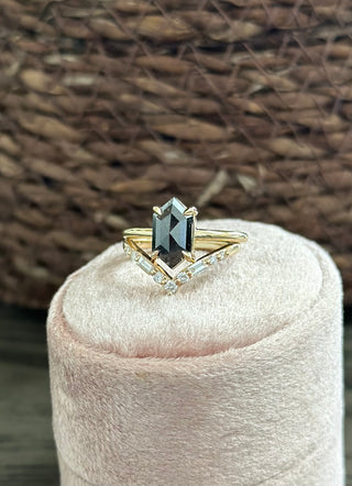 Large Paloma Wedding Ring, 9 Diamond, Loaf Band women's wedding band, Point No Point Studio. Eco-friendly, Recycled Metals, Conflict Free.