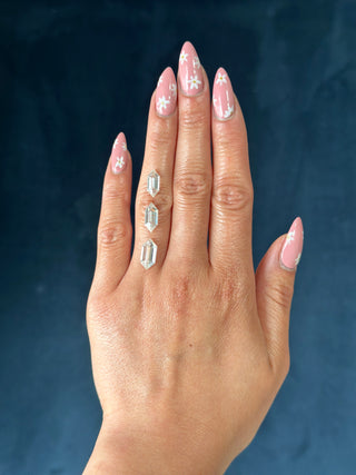 Double Cut Skinny Elongated Hexagon Moissanite (multiple sizes)