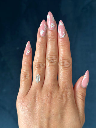 Double Cut Skinny Elongated Hexagon Moissanite (multiple sizes)