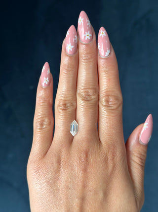 Double Cut Skinny Elongated Hexagon Moissanite (multiple sizes)
