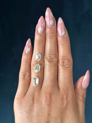 Double Cut Elongated Hexagon Moissanite (multiple sizes)