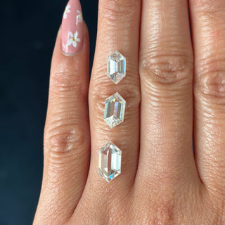 Double Cut Elongated Hexagon Moissanite (multiple sizes)
