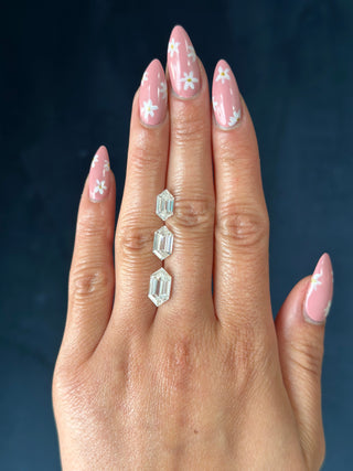 Double Cut Elongated Hexagon Moissanite (multiple sizes)