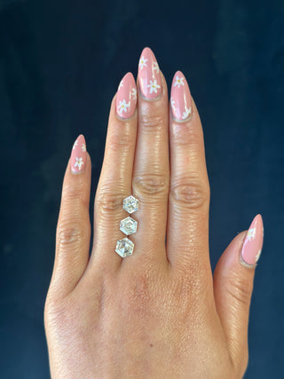 Brilliant Cut Hexagon Moissanite (multiple sizes)