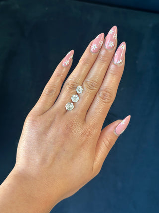 Brilliant Cut Hexagon Moissanite (multiple sizes)