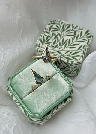 1.88 Carat Teal Kite Sapphire Engagement Ring, Bezel Ombre Jules Setting