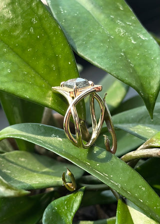 1.21 Carat Black Salt and Pepper Kite Diamond Engagement Ring, Twisted Arwen Setting